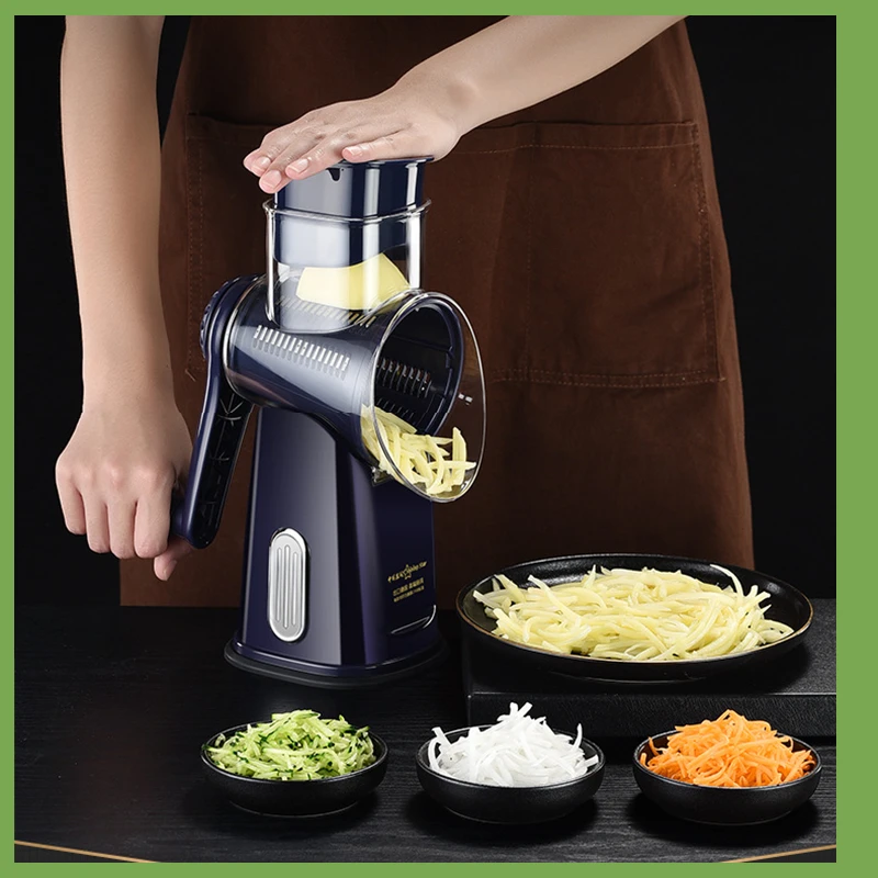 Multifunction Veggie Chopper Manual Drum Grater Food Shredder Fruit Potato Slicer Vegetable Cutter Meat Grinder