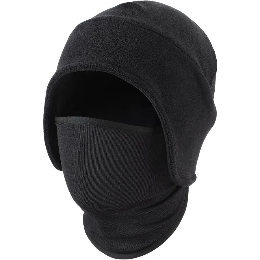

Home Prefer Men's Winter Hat Fleece Beanie with Face Cover 2 in 1 Beanie Hat for Men Women