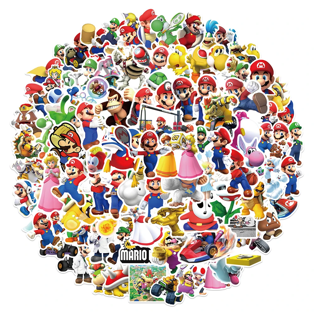 10/30/50/100 pz gioco Super Mary serie adesivi Mario Bros Luigi fai da te telefono valigia Noteobook decalcomanie Anime bambini regali giocattoli
