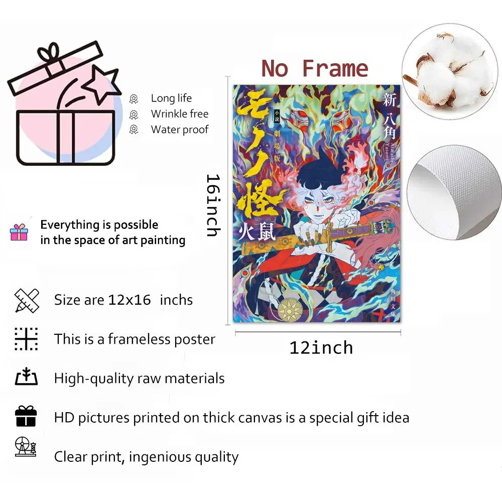 Japanese Anime M-Mononoke Poster HD Print Personalized Canvas Wall Mural Art Poster Photos For Living Room Home Decor