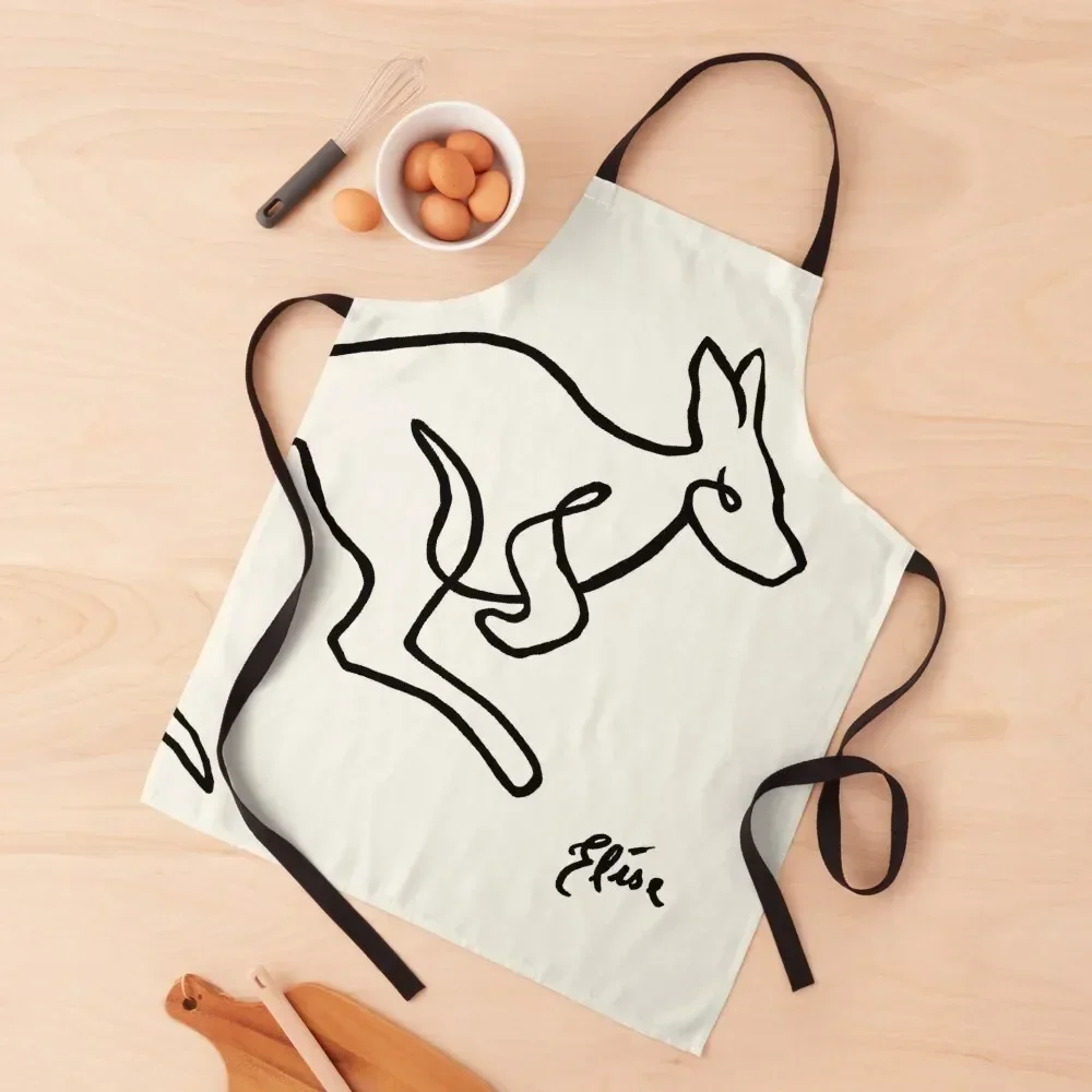 

Kangaroo Jumping Australian Apron For Cosmetologist Kitchens Accessories Woman Kitchen Apron