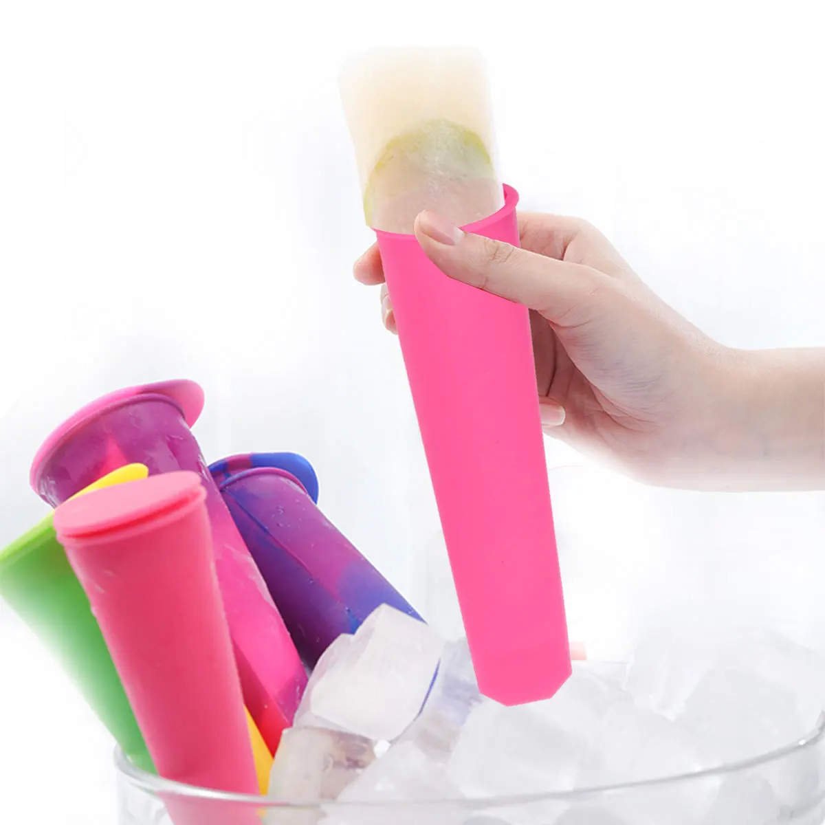 

6Pcs Mold Plastic Ice Cream Maker Easy Demold Reusable Treats Mold for Kids Summer Fruit Juice Milk