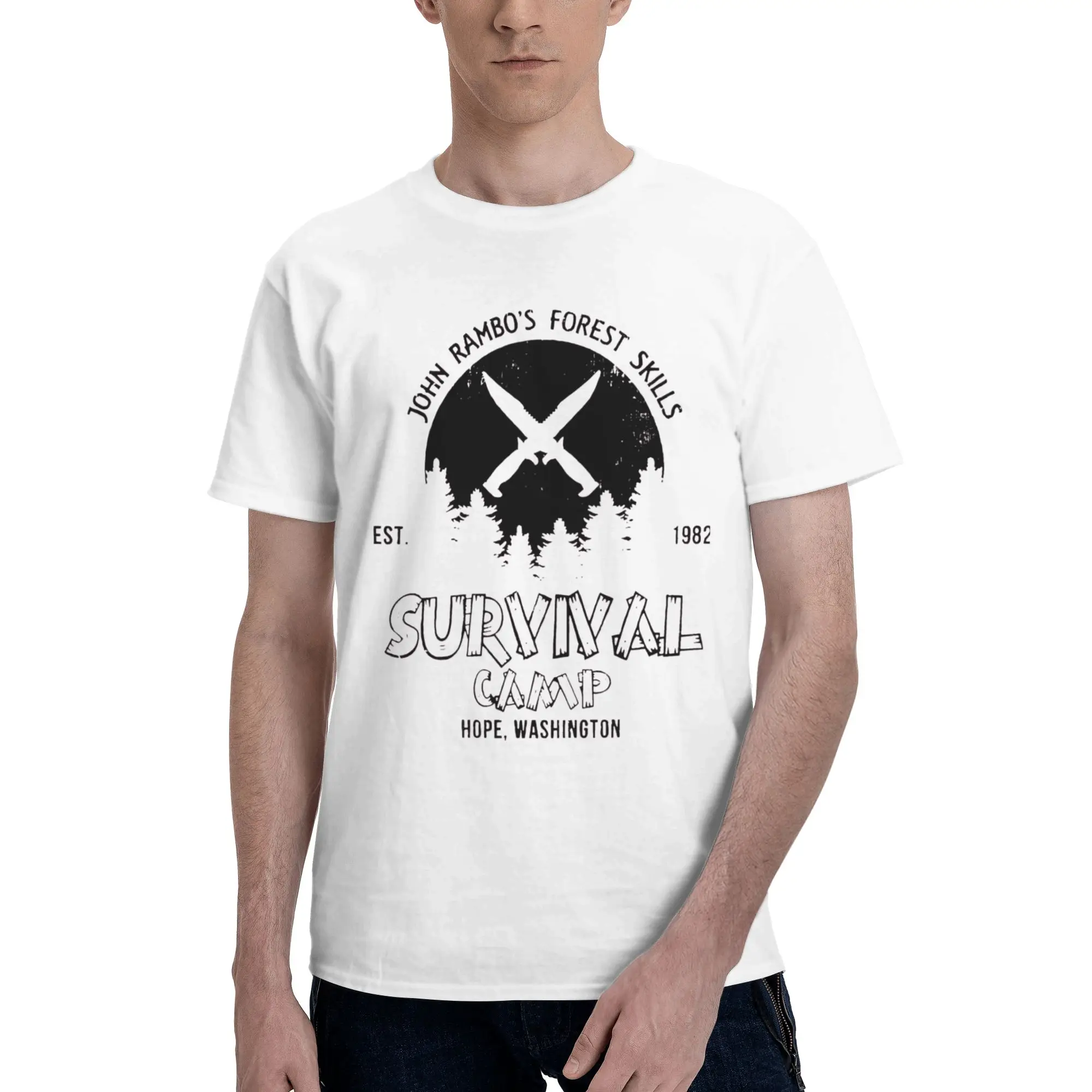 Mens Womens John Rambos Shirt Pure Cotton Fashion Tee Shirts  Top Clothing