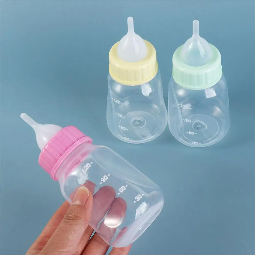 1PC 120ml Bite Resistant Household with Scale Silicone Kitten Nipple Bottle Cat Feeder Rabbit Feeding Bottle Pet Milk Bottle