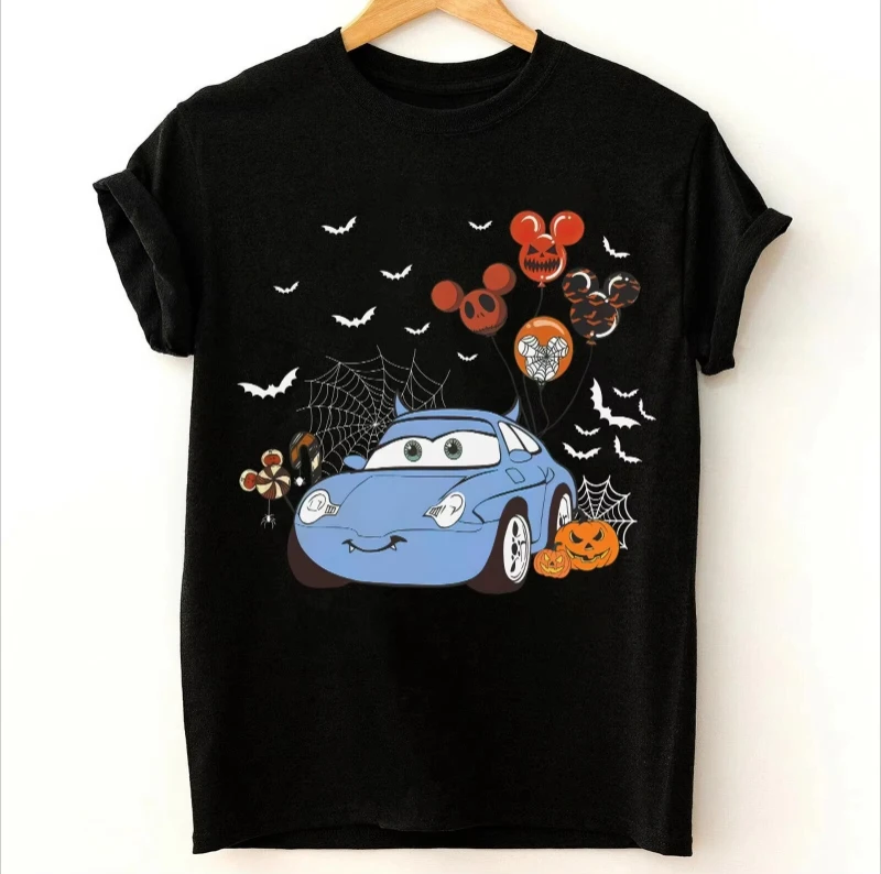 

Забавная рубашка Салли на Хэллоуин с машинками Диснея 2025 года, футболка Салли на Хэллоуин, подарок на день рождения, хлопковая футболка с короткими рукавами, новая футболка High Street