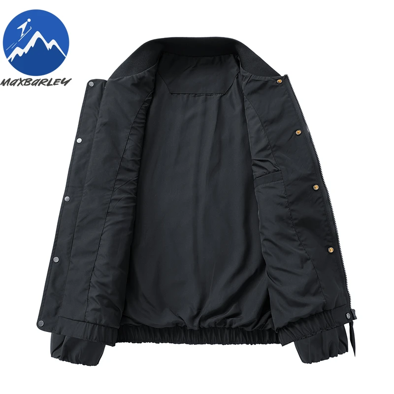 Maxbarley Harajuku Baseball Jacket Men 2025 Autumn New Casual Solid Color Bomber Coat Man Outdoor Street Loose Windproof Jackets