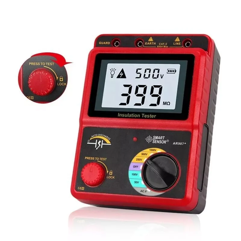 Digital Megohmmeter Tester Ohm Meter High Voltage Insulation Resistance Tester Storage Condition  -20°C ~ 60°C, ≤90% RH