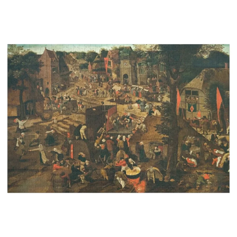 

Pieter Brueghel The Younger - A Village Fair Jigsaw Puzzle Custom Custom Gift Puzzle