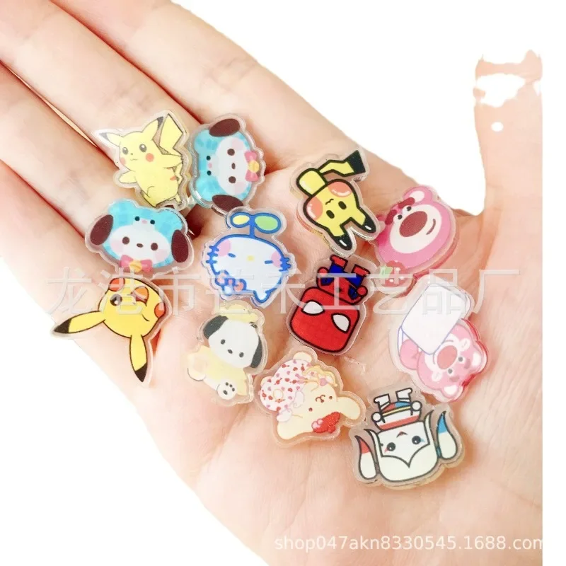 2cm VIP MINISO Kitty Double-sided Transparent Cinnamoroll Acrylic Sheet Kuromi DIY Phone Case Keychain Pendant Material 50/100/