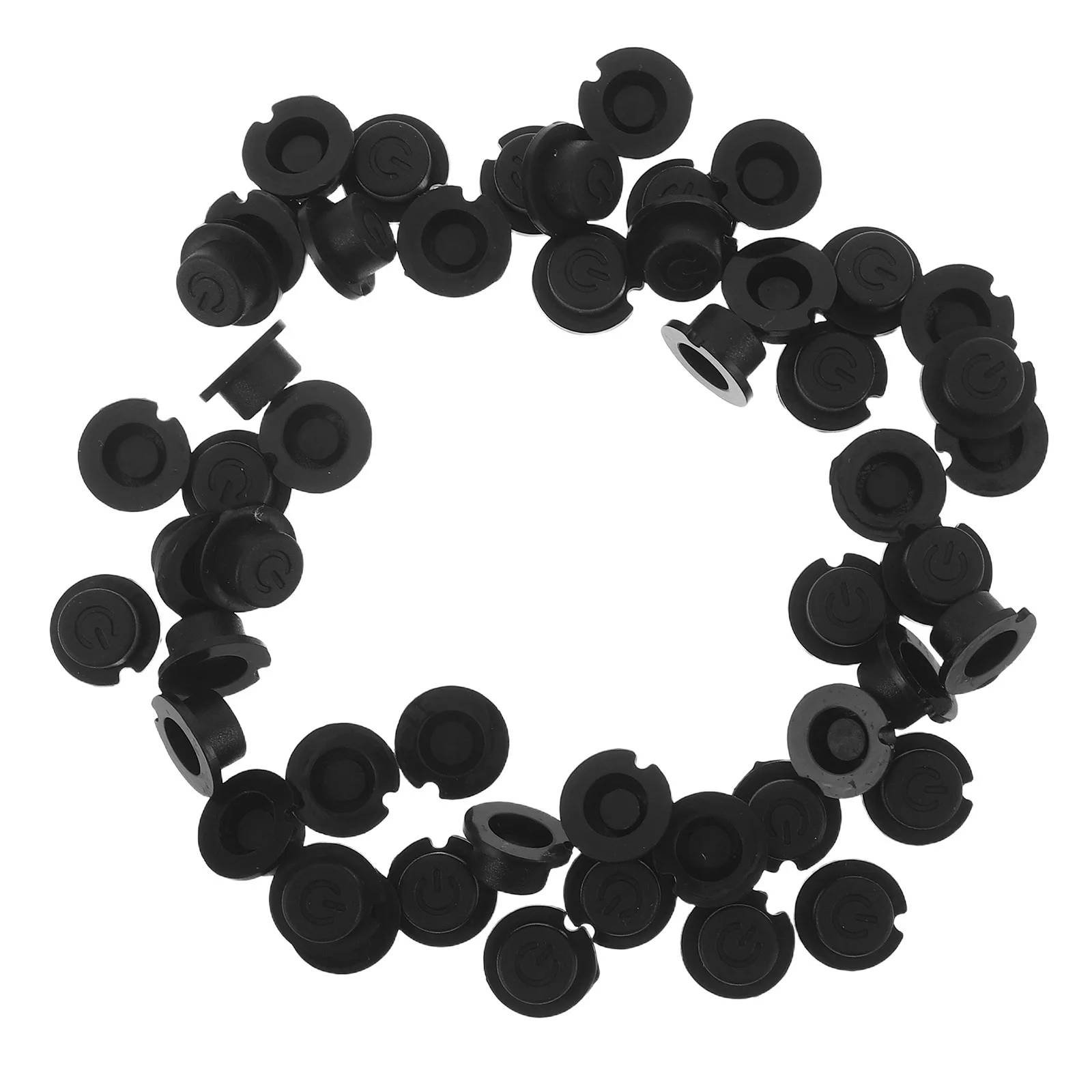 

50Pcs Silicone Switch Button Caps Round 0.55x0.28 Inch Soft Replacement Keycaps Waterproof Dustproof Button Covers for Remote
