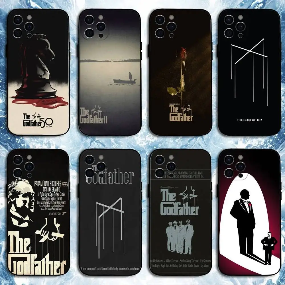 

T-The G-Godfather Phone Case For iPhone 16,15,14,13,12,11 Plus,Pro Max, Soft Silicone Black Cover