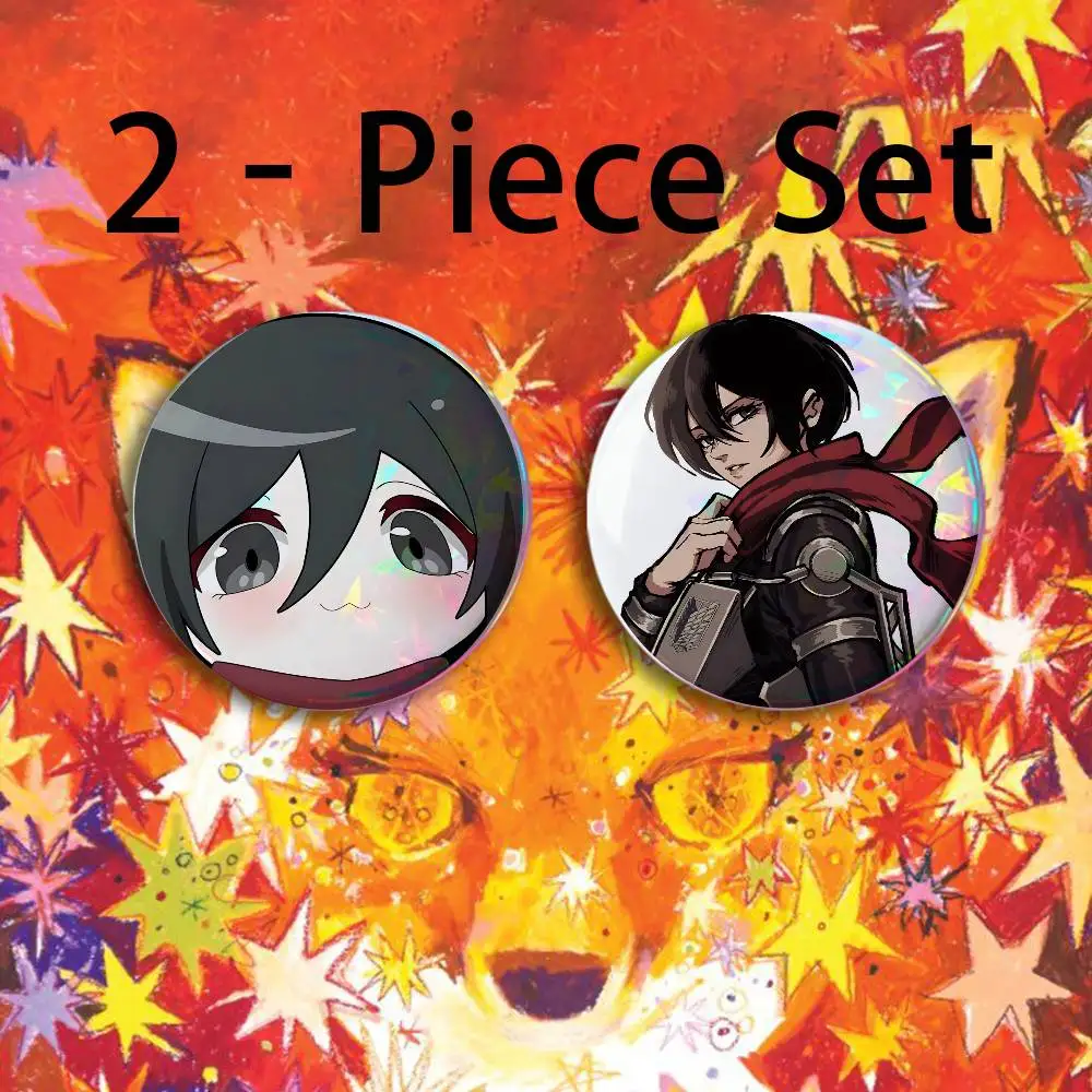 M-Mikasa Button Pin Single Pack Anime Merch for Ita Bags Badge Collectible Buttons