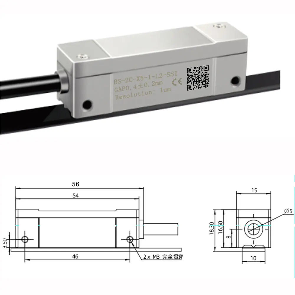 Imagem -05 - Escala Grating Magnética do Valor Absoluto Sensor de Deslocamento Linear 1um Biss c Ssi Signal Output