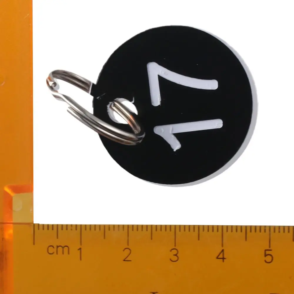 20 Pack Teacher 1-20 Numbers Tags 35mm Black Numbered Keychains House Lockers Office