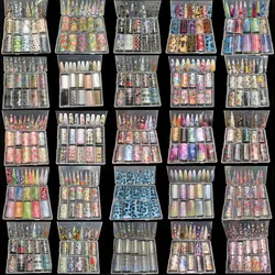 New Flower Nail Foils for Transfer Paper Stickers Floral Adhesive Fruit Nails Wraps Fish DIY Water Marble Nail Art Decorations