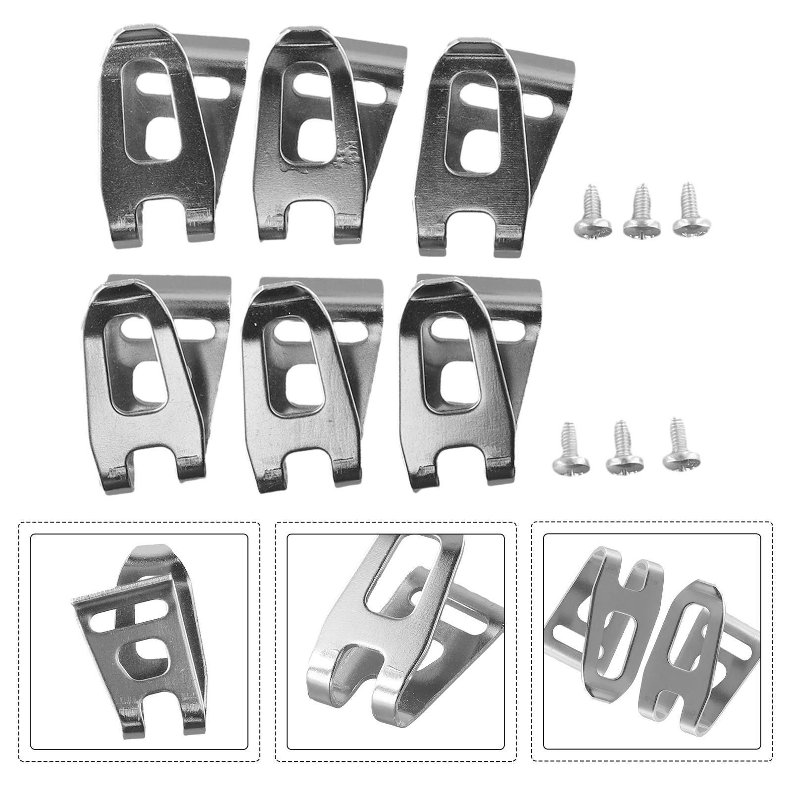 6Pcs Steel Belt Clip Hook For 18V For Lxt Cordless Drill Driver For Impact Wrench Power Tool Accessories Silver Hanging Holder
