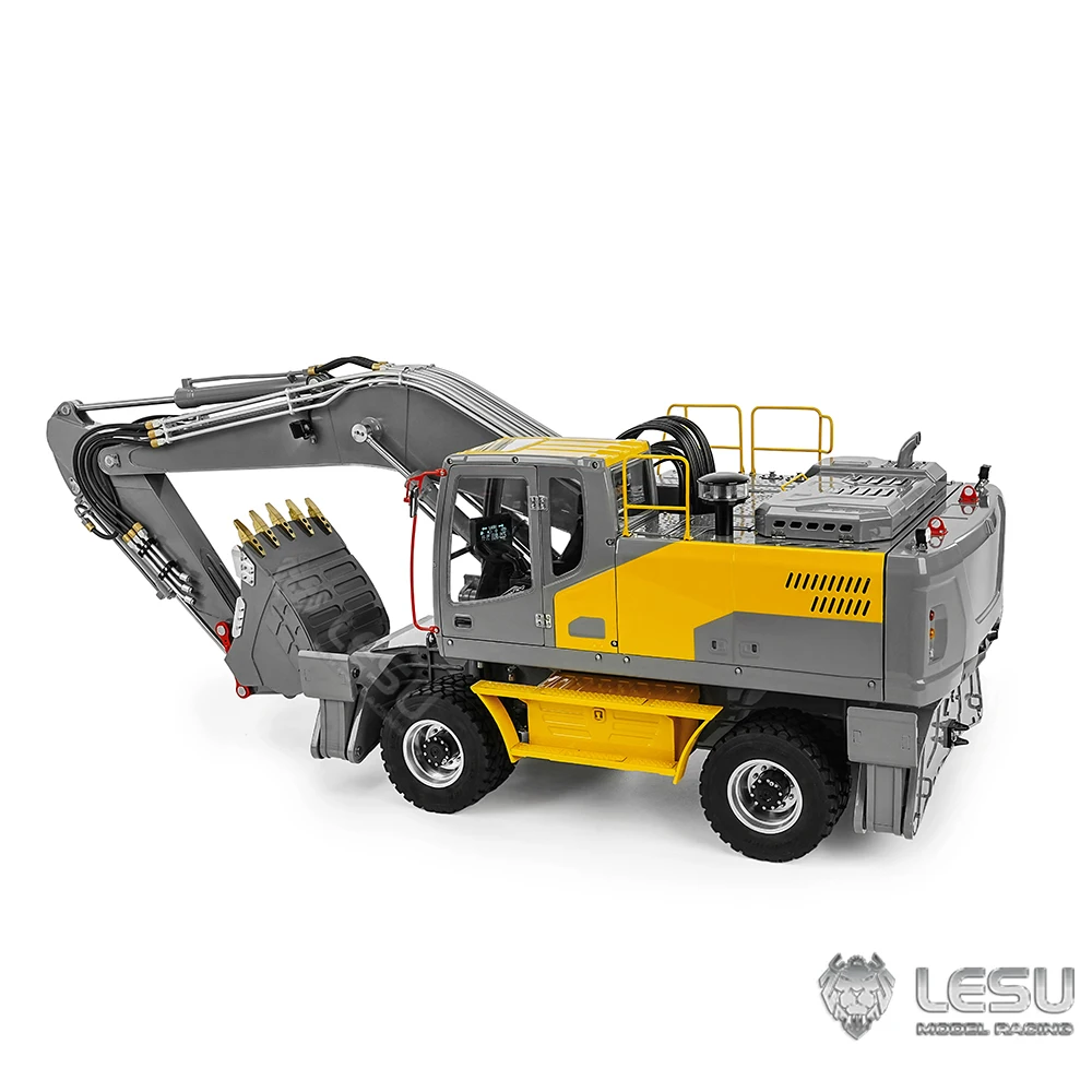 LESU ET30H RC Excavator 1/14 Hydraulic Wheeled Digger RTR Heavy Duty Machine Light System Radio Control Metal Vehicle Model Toys