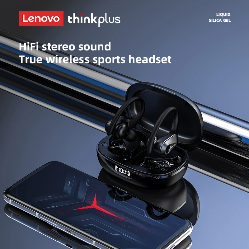 Lenovo LP75 Wireless TWS Sports Bluetooth5.3 Headphones Ear Hook Noise Reduction HiFi Stereo Waterproof Gaming Earphone with Mic