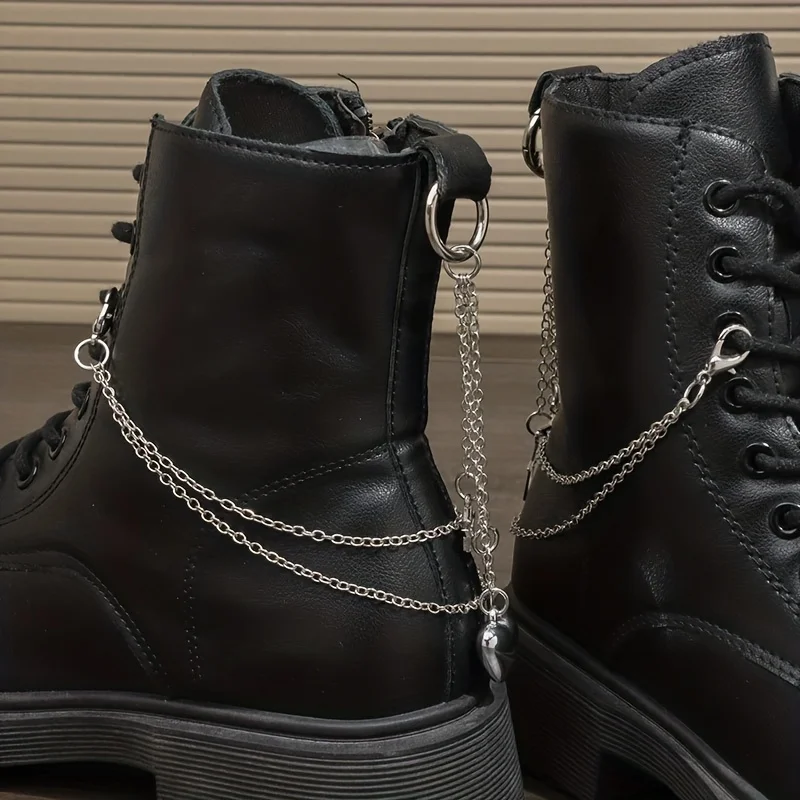 4 Pcs Of Gothic Dark-style heart-shaped star pendant shoe accessories, suitable for daily wear, Halloween parties and as gifts