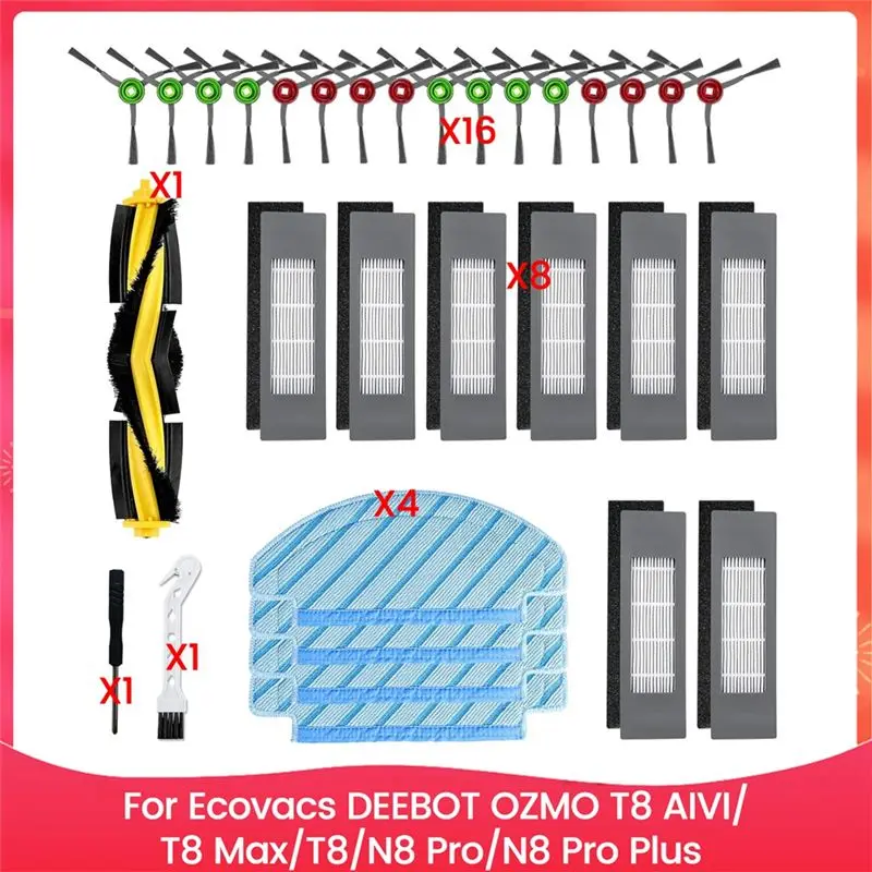 AT21-For Ecovacs DEEBOT OZMO T8 AIVI/T8 Max/T8 Series/N8 Pro/N8 Pro Plus Robot Vacuum Replacement Parts