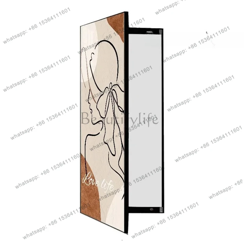 

FG28Dance mirror invisible full body push-pull hidden opening and closing makeup fitting wall hanging household full-length mir