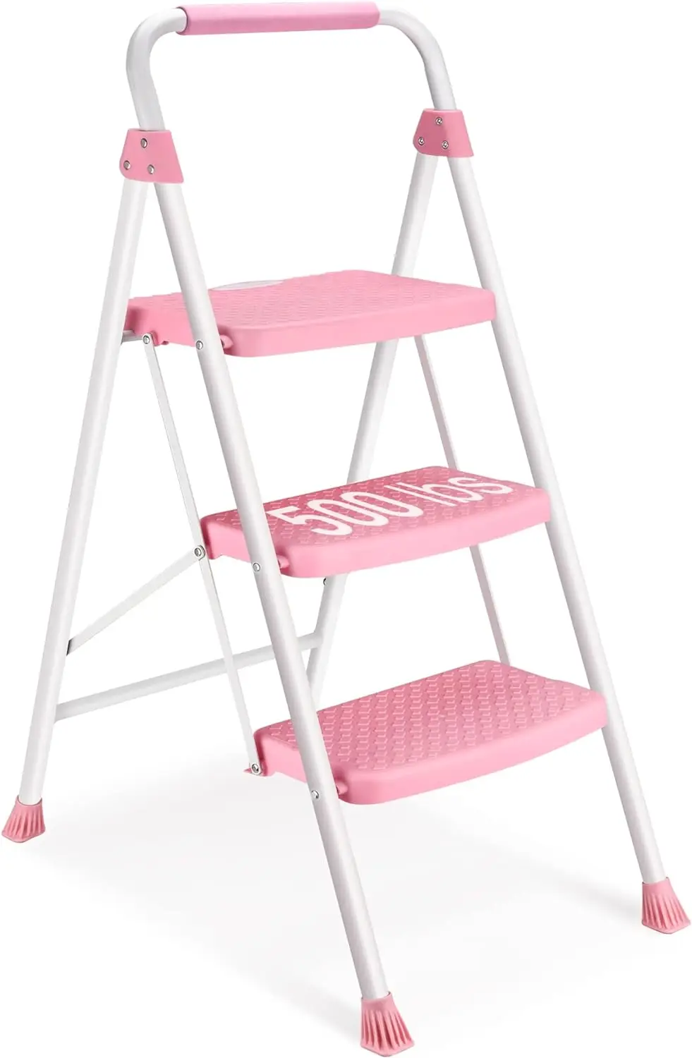 

SocTone 3 Step Ladder, Folding Step Stool with Handle, Wide Anti-Slip Pedal, Lightweight, Multi-Use for Household and Office