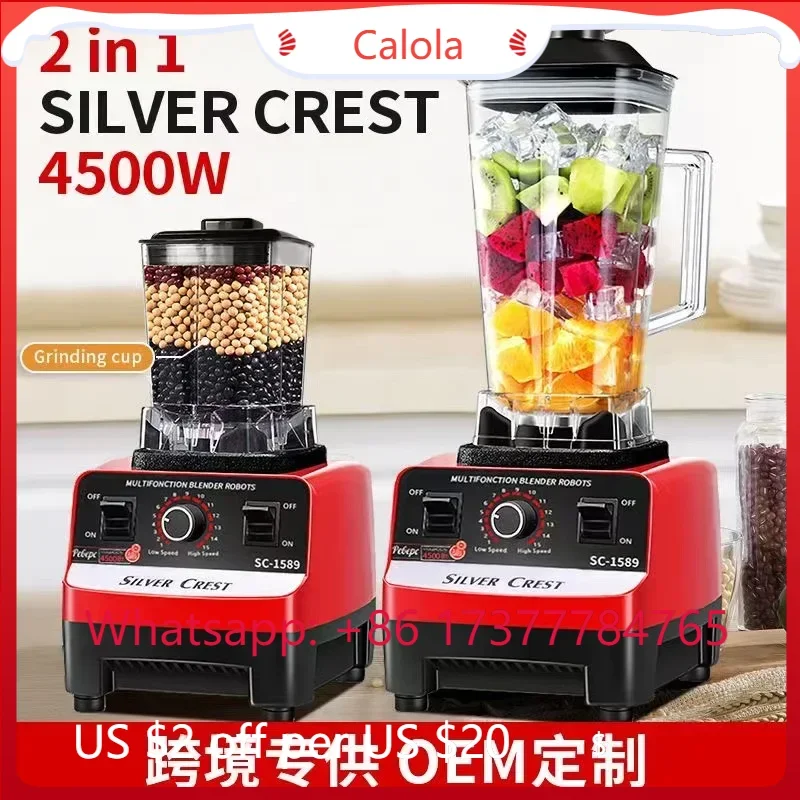 

#v Food Processor Smoothies Blender High Power Juice maker Crusher For 220V 2000W Heavy Commercial Blender Fruit Mixer Jui