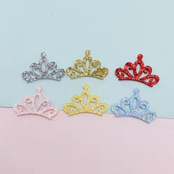 60Pcs/LOT 2.7*1.6CM Shiny Crown Shape Padded Appliques For DIY Headwear Hair Clips Decor Clothes Hat Shoes Patches