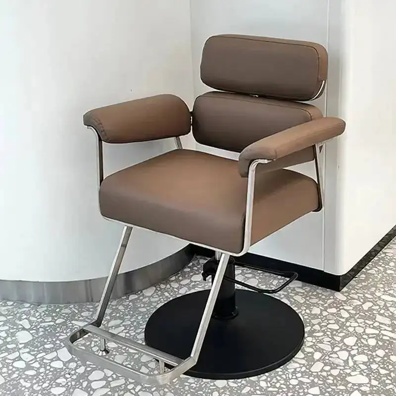 Comfy Stainless Salon Chair New Models Simplicity American Style Comfort Barber Chair Beauty Salon Modern Silla Home Furniture