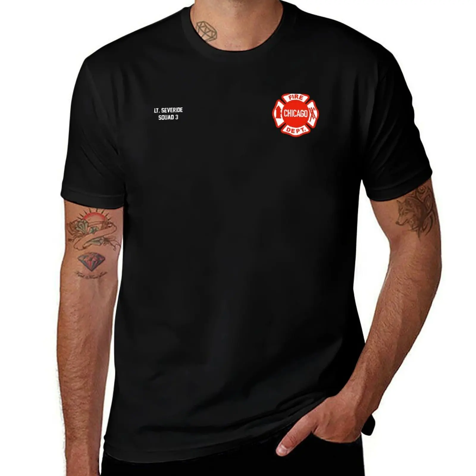 

CHICAGO FIRE - LT. SEVERIDE - SQUAD 3 T-Shirt t shirt man designer funny t shirts cotton T-Shirt