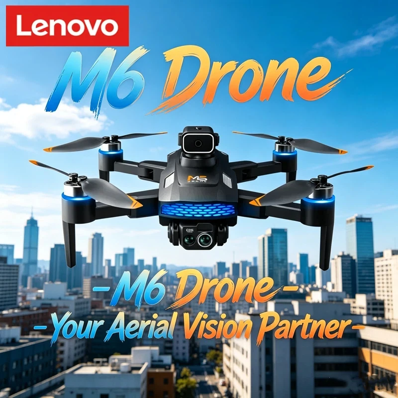 

Lenovo M6 Drone: 8K/4K Professional HD Camera, 5G WIFI FPV Video, With Screen, Remote Control RC Quadcopter UAV.
