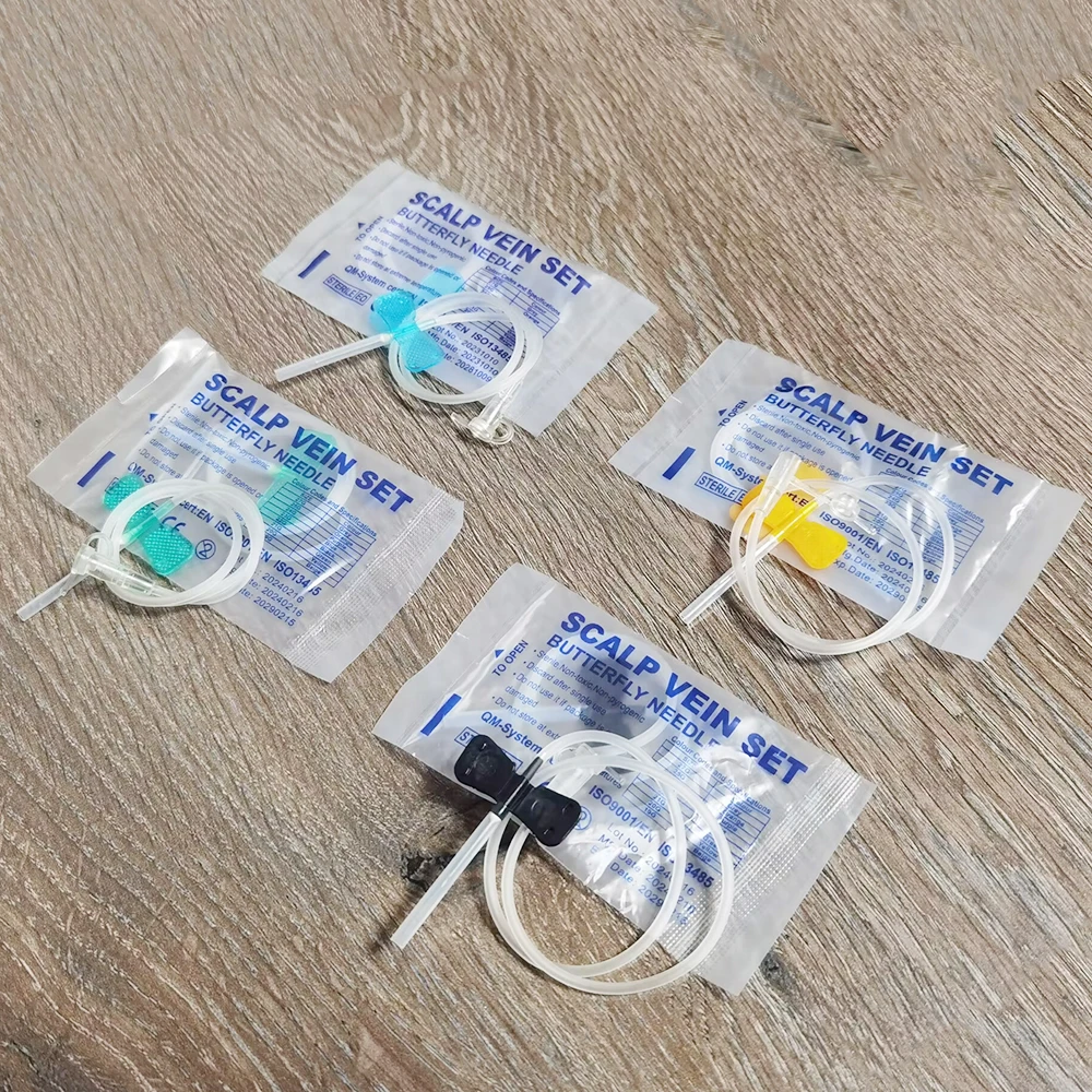 

200 Pcs Disposable Butterfly Blood Collection Needle double wing type Blood Collection Needle Pet Care Room Cat Dogs Animal