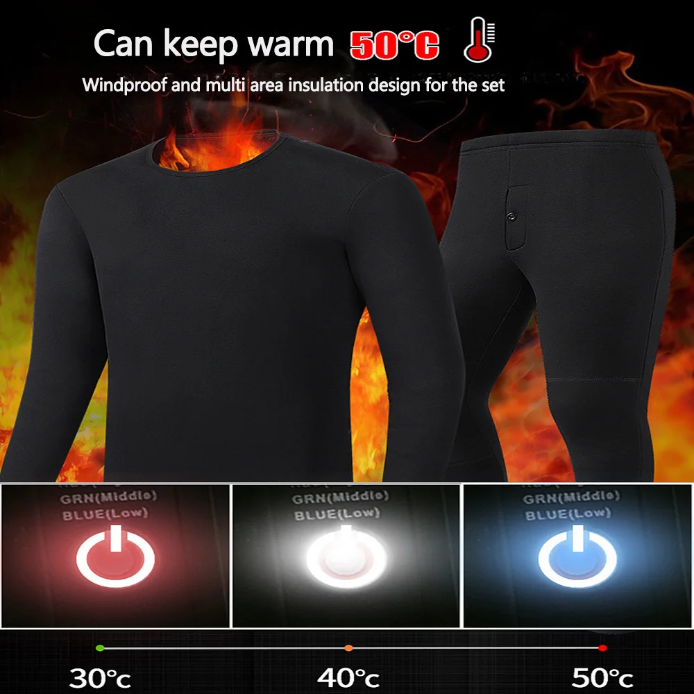 28 Areas Electric Heating Underwear Lightweight Intelligent Temperature Control Long Sleeved Men's Women's Warm Underwear