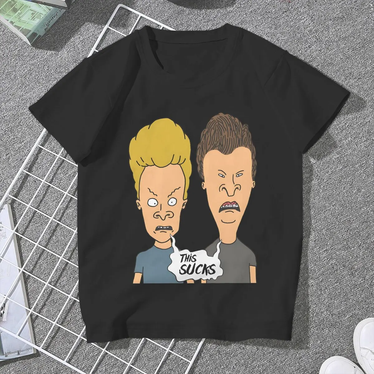 Dit Zuigt Dames Tshirt Beavis En Butt-Head Meisjes Y 2K Grafische Tees O-hals Polyester Dames T-Shirt Humor Cadeau