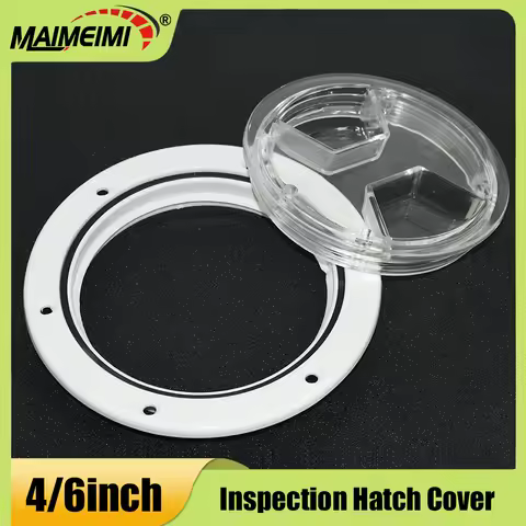 4/6 inch Marine Round Deck Plate Boat Board Lid Cover Plastic Marine Clear Top Lid Lock Deck Plate Inspection Hatch Cover