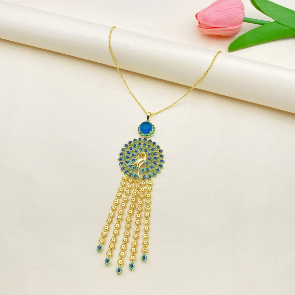 

Falair Gold African Style Sparkling Zircon Jewelry Set for Women Necklace Earrings Cuff Bracelet Ring Festival Party Wear