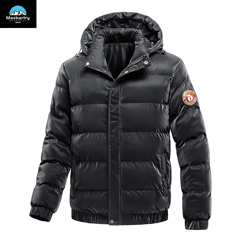 2024 Winter Jacket Men\'s High-end Thickened Warm Hooded Parka Fashionable Loose Cold-proof Windproof Down Cotton Padded Coat Men