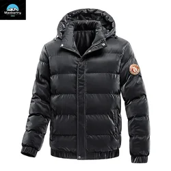 2024 Winter Jacket Men's High-end Thickened Warm Hooded Parka Fashionable Loose Cold-proof Windproof Down Cotton Padded Coat Men