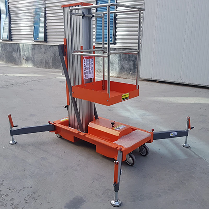 Aluminum alloy mobile elevator, small hydraulic household lifting platform, single/double column lifting car