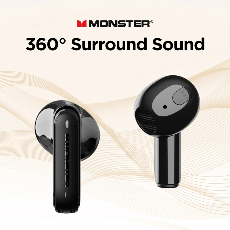 Monster XKT12 TWS Bluetooth 5.3 Headset AI Intelligent Talking Noise Canceling Earbuds HIFI Quality Gaming Music Headphones