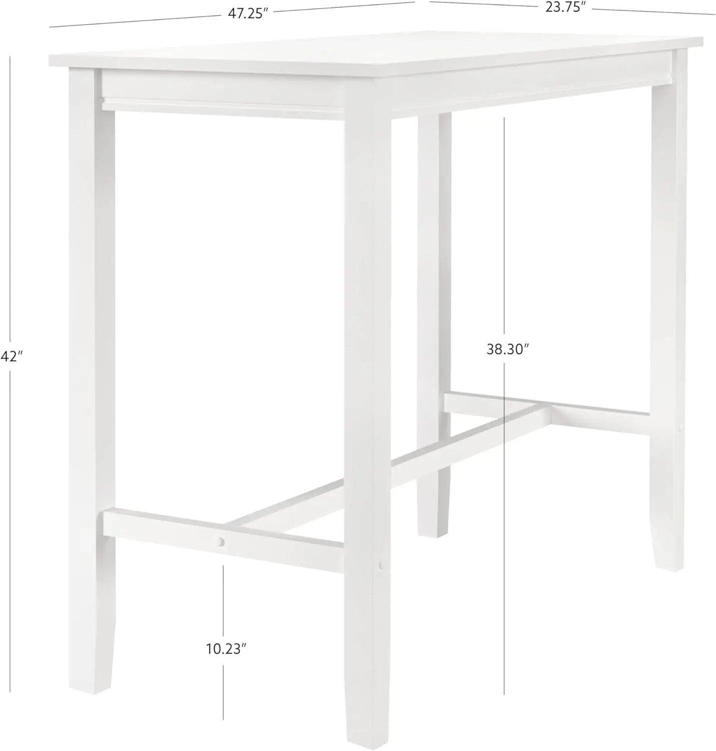Claridge White Wooden 42" Bar Height Pub Table