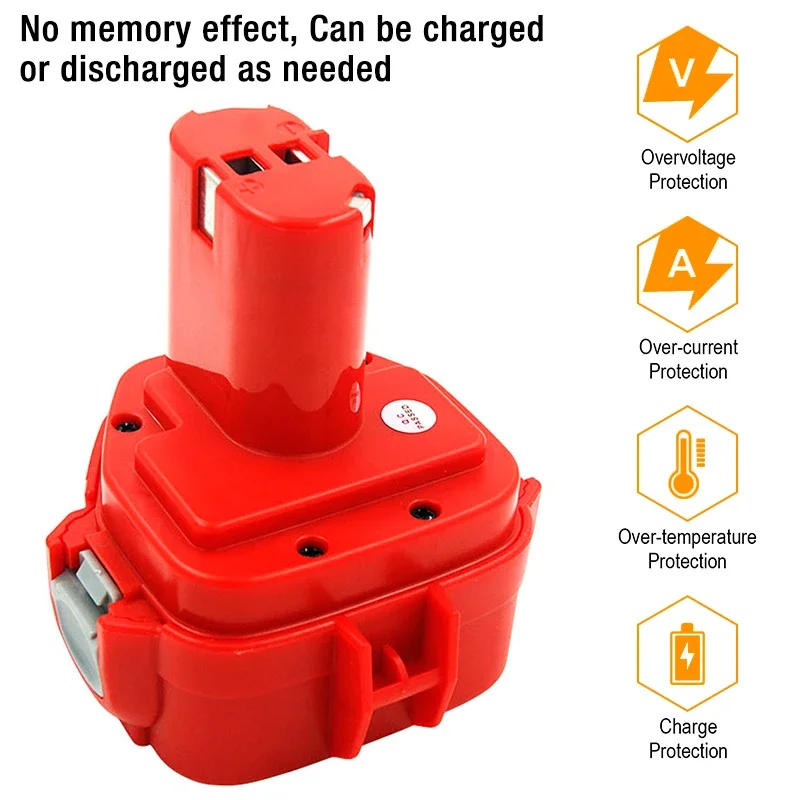 Batterie Ni-laissée adaptée pour PA12, 1222, 6271D, 6270D, PA12, 193981-6, 1234, 192597-4, 12V, 4,8 Ah, TSOZPN20045