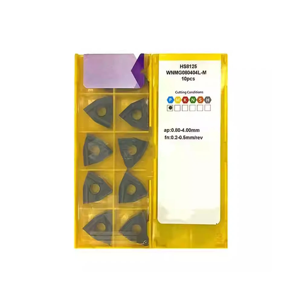 

100% оригинальные токарные лезвия серии WNMG08 04R/04L/08R/08L-M HS8115/HS8125 с отрицательным углом
