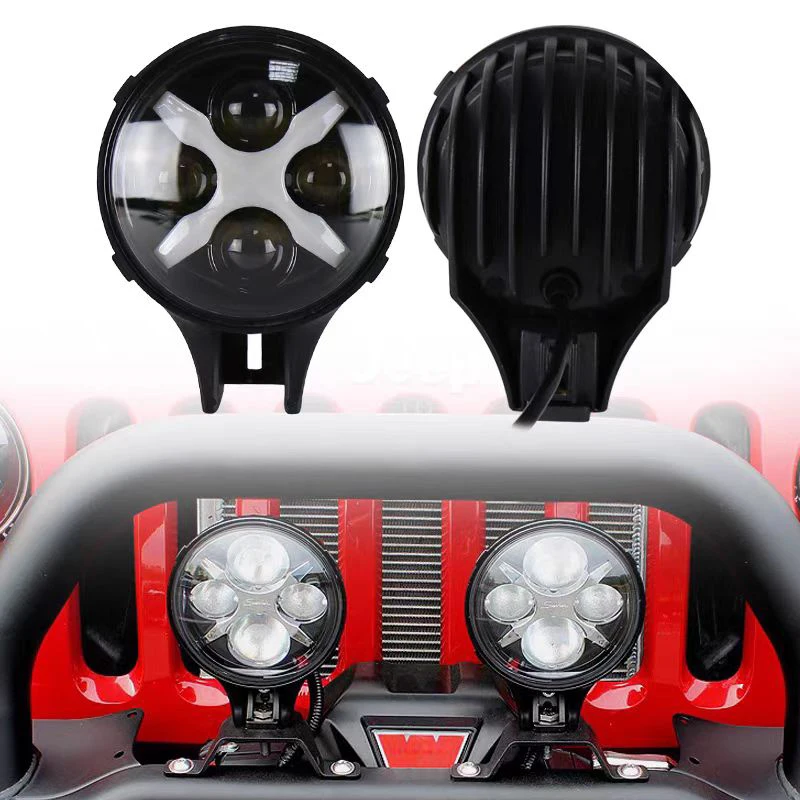 

Lantsun J104 LED-Worklight Aluminum Alloy LED Additional Headlight for Jeep for Wrangler JK07-17, 1-Pair