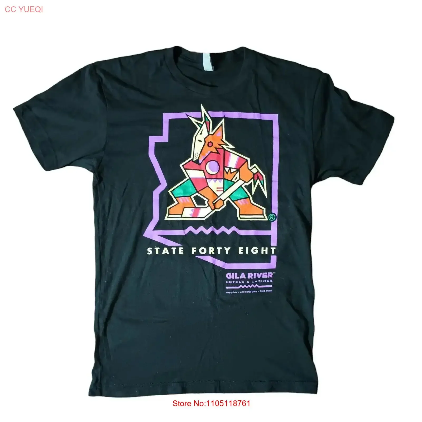 Gila River Casino Next level T Shirt Coyotes State Forty Eight Hockey Cotton S vintage Washed Slightly Comfortable