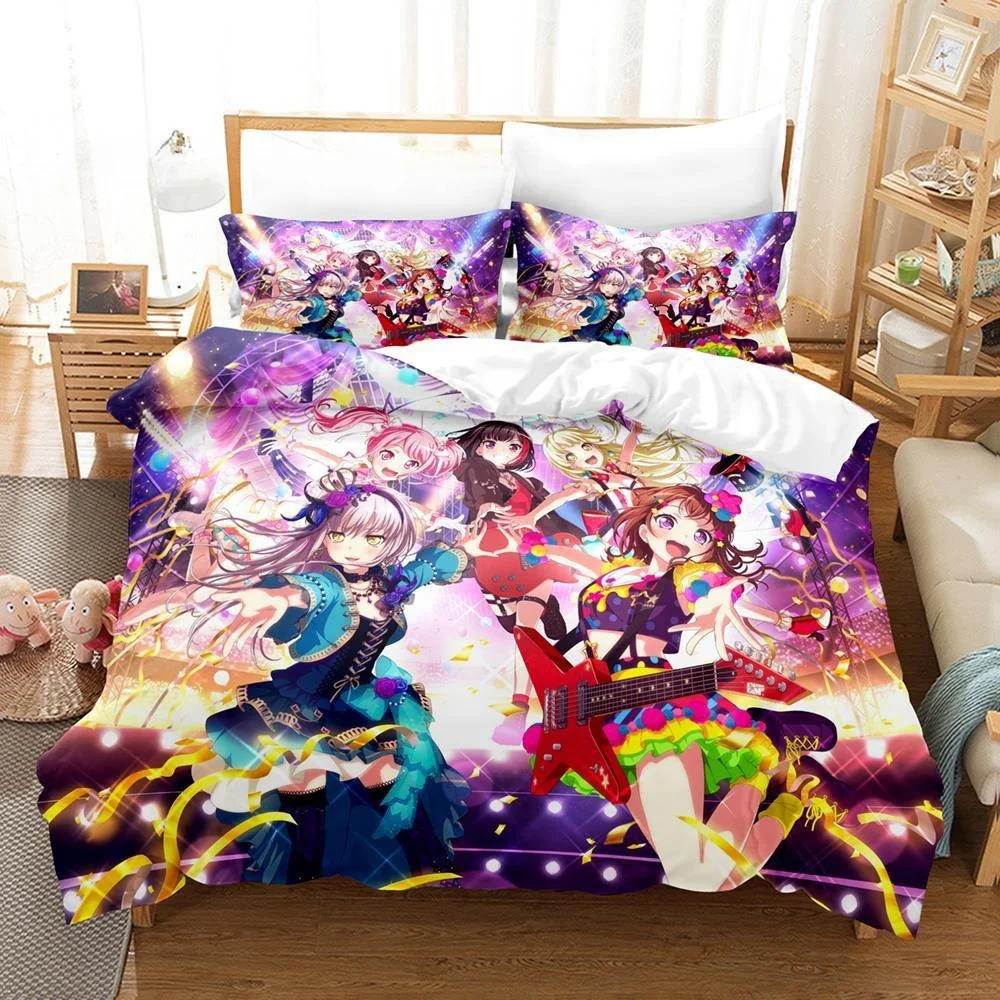 3D Anime BanG Dream! Girls Band Party! Bedding Set Single Twin Full Queen King Size Bed Set Adult Kid Bedroom Duvetcover Sets - Image 5