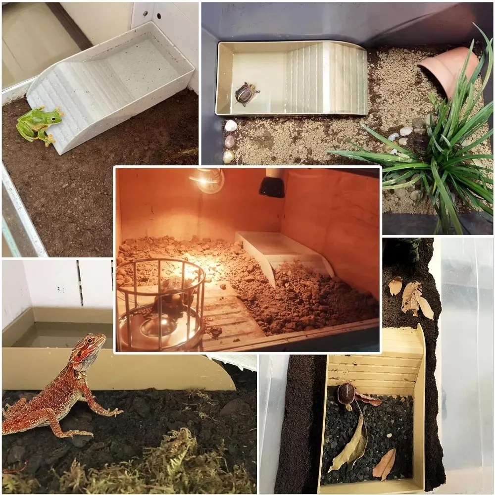 Schildkröten-Badebecken-Futternapf, langlebiger Reptilien-Wassernapf für Box, Schildkröten, Frösche und Haustiere, leicht zu reinigendes Lebensraum-Zubehör – Detail 38