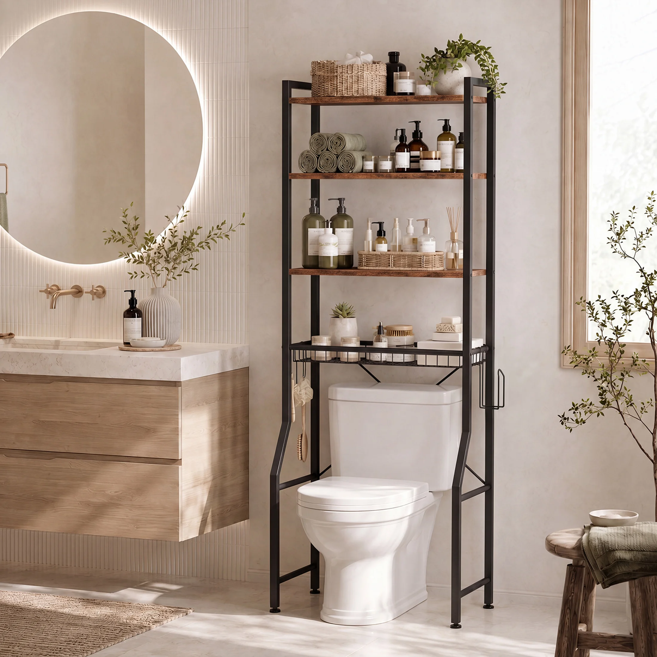 Home Goods Bathroom Cabinets - Многофункциональный 4-уровневый органайзер JHK для ванной