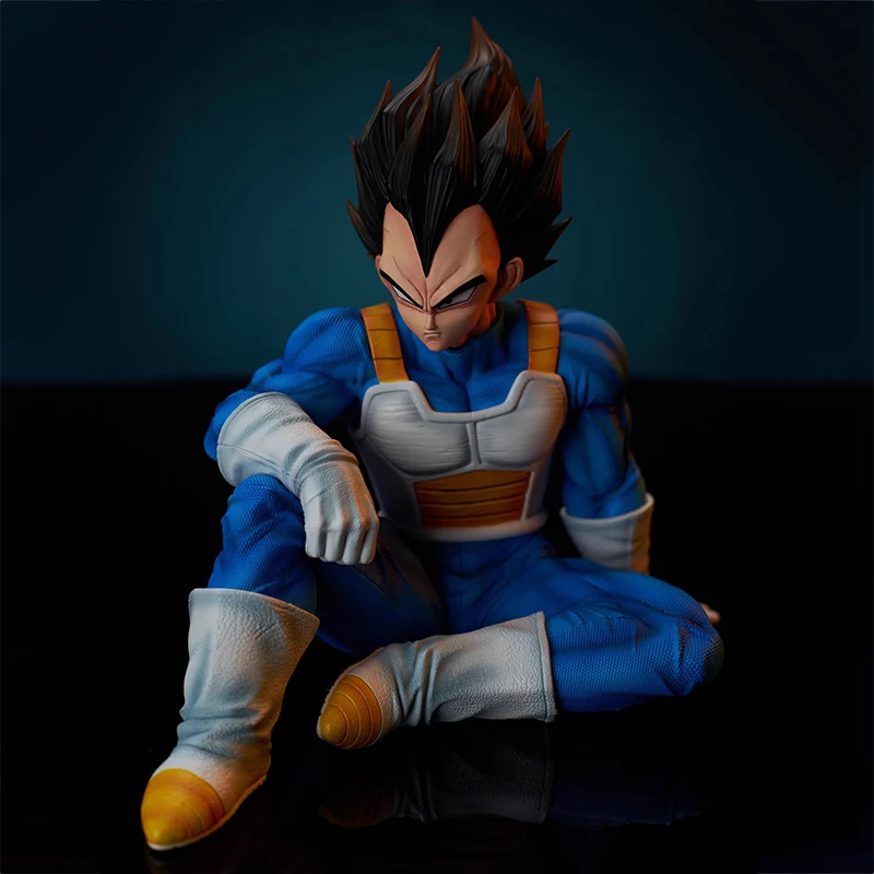 Anime Vegeta Dragon Ball Figuur GK Vegeta IV Action Figure Zitpositie Ruimtepak Super Saiyan 16 cm PVC Model ornament Speelgoed