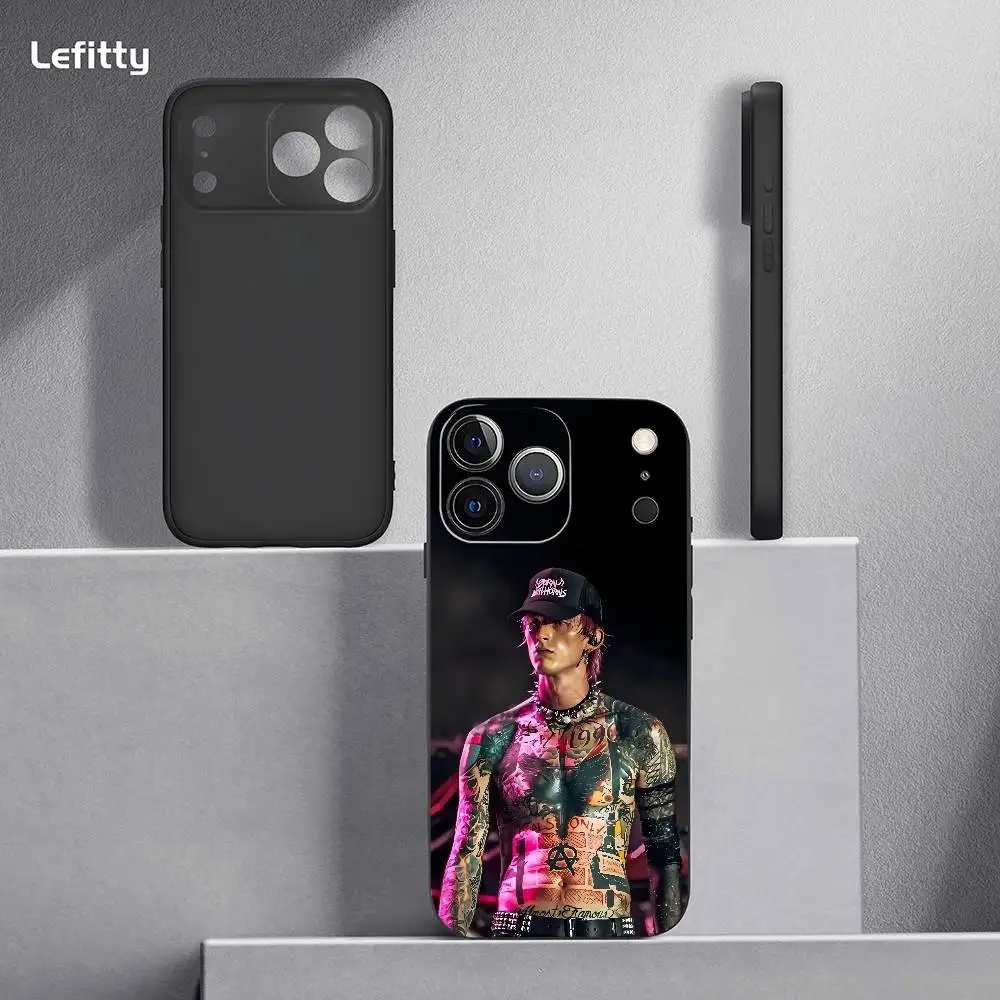 MGK m-machine pistolet k-kelly coque de téléphone pour iPhone 17 16 15 14 13 12 11 Pro Xs Max Mini XR X Plus coque souple givrée noire Funda